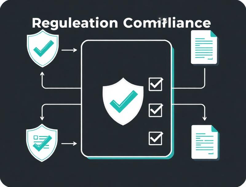 Illustration representing UKGC regulatory framework with compliance checklist and shield icons